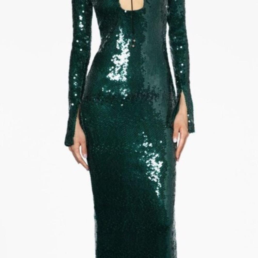 Elegant Green Sequin Dress